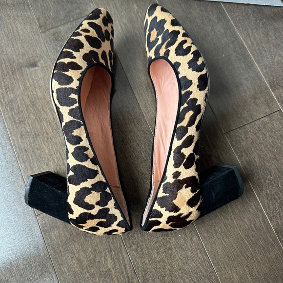 Kate Spade Leopard Print Cow Fur Fall‎ Holidays Classic Block Heel 7M - Picture 5 of 9
